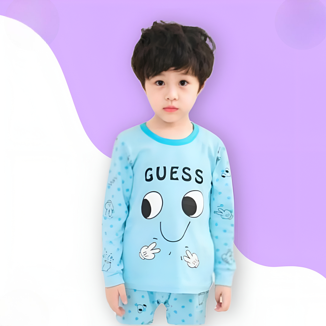 Sky Blue Guess Print Kids Wear