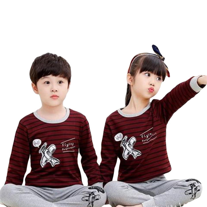 Maroon with Flying Perfomance Printed Kids Wear