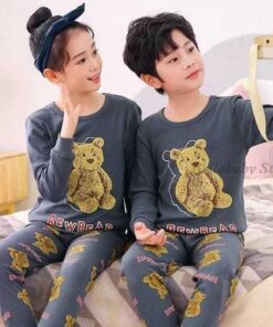 Teady Bear Printred  Kids Night Suit