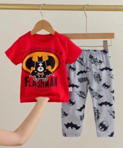Red Batman Printed Kids Suit