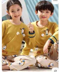 NEW Blue And Yellow Baby & Baba Cute Cartooon Printed