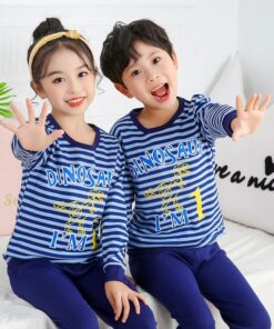 Blue Dino Printed Kids wear Full Seleeve Kids Night Suit