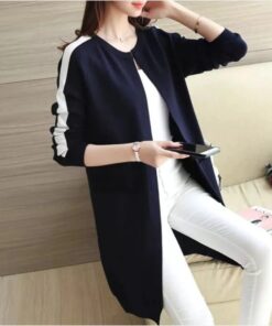 Black Western Stripe Long Sleeve Cardigan