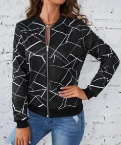 Black Cross lining zipper jacket