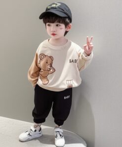 Skin Baby Bear Print Sweatsuit & Trouser for Kids