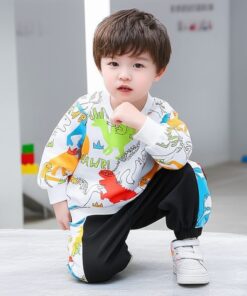 Multi Dino Print Kids Sweatshirt & Trouser Set