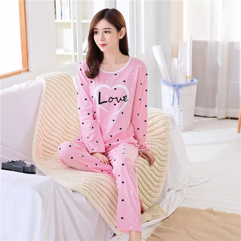 Pink Love Printed Night wear
