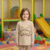 Lite Brown Animal Print PJ Set for Kids
