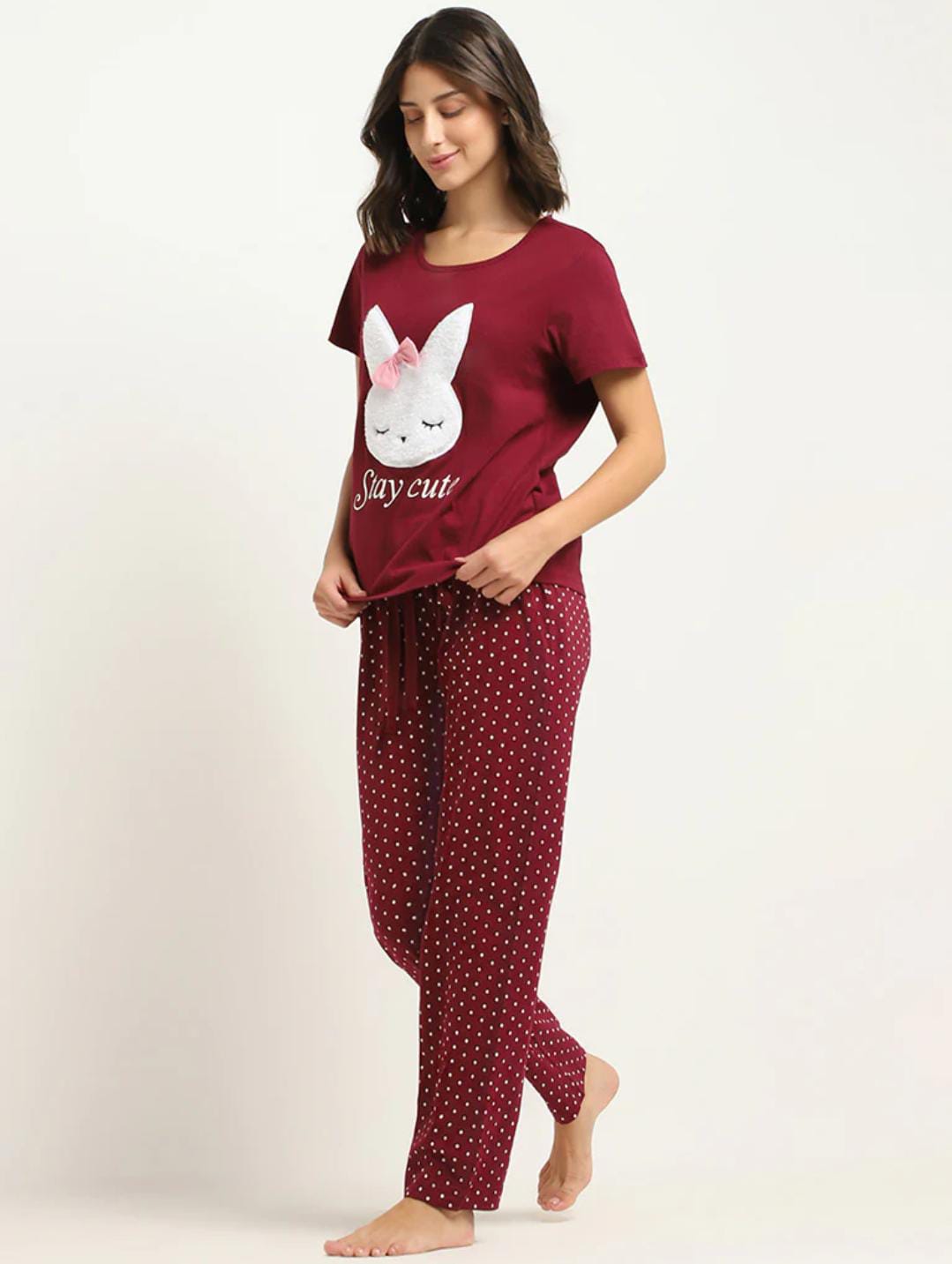 Stay Cute Bunny Pajama Set