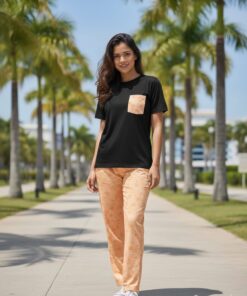 Hunter Black Palm Print Co-ord Loungewear