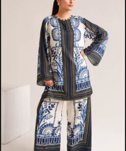 2-Piece Printed Co-Ord Set – Blue & Olive Floral