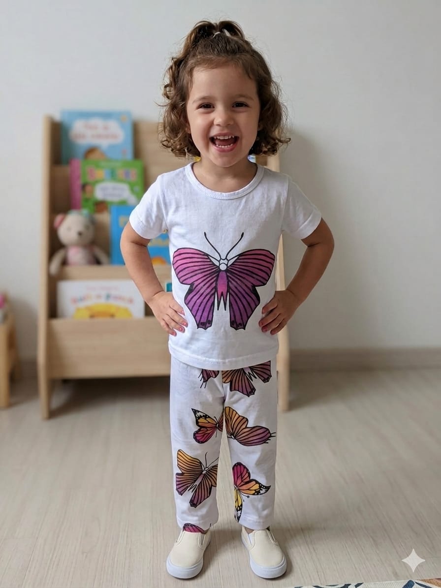 2-Piece Butterfly Pajama Set