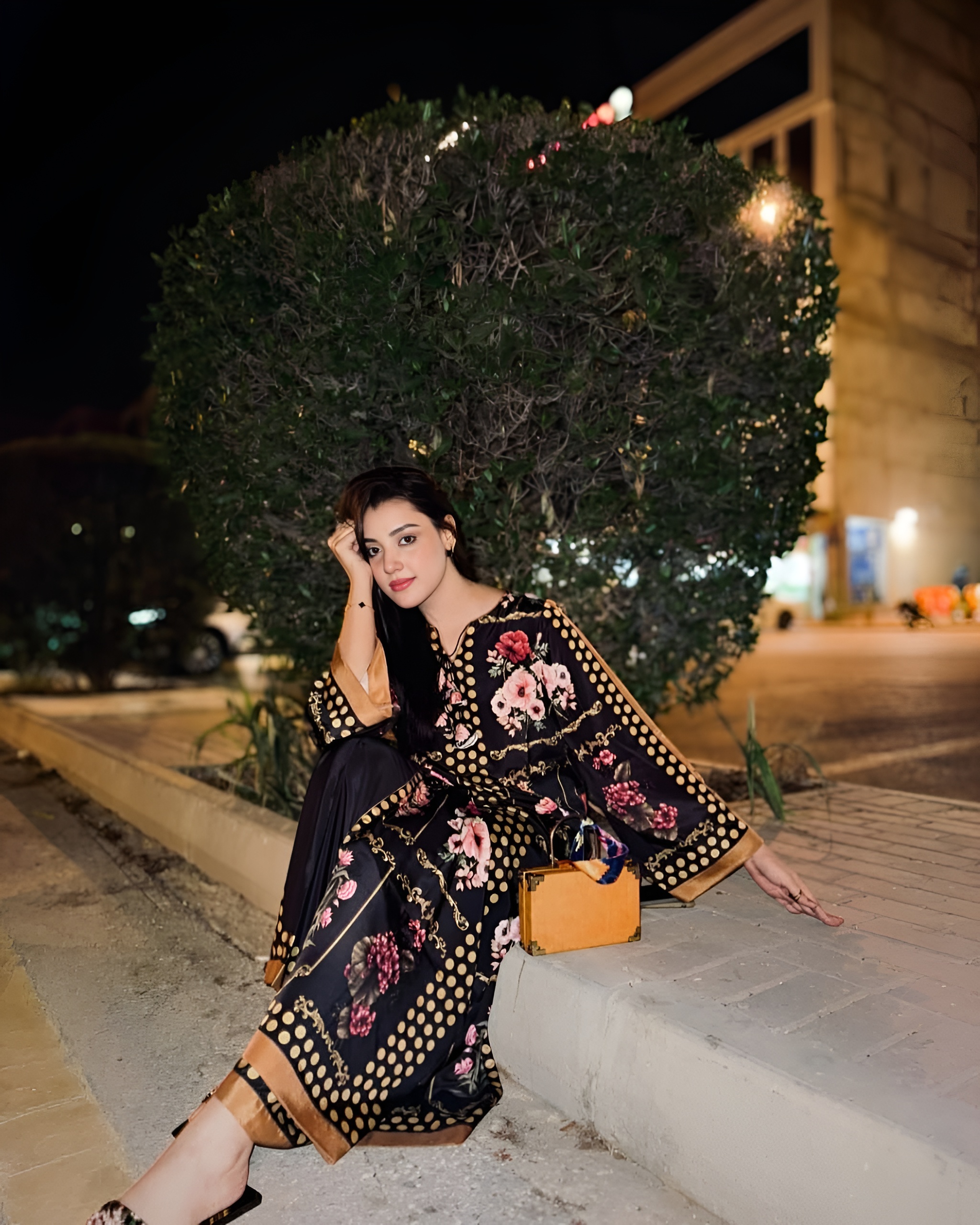Espresso Brown & Gold Flapper Printed 2 Piece Co-ord Set - Image 2