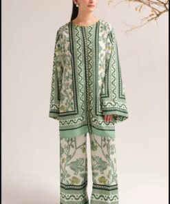 Verdant Bloom Printed Co-ord Set – Sage & Forest Green