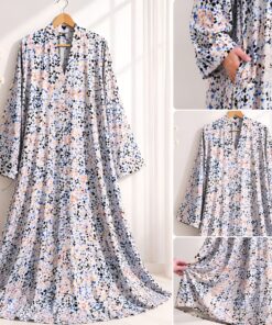 Alternative view of Light Grey & Multi Geometric Splatter Printed Abaya