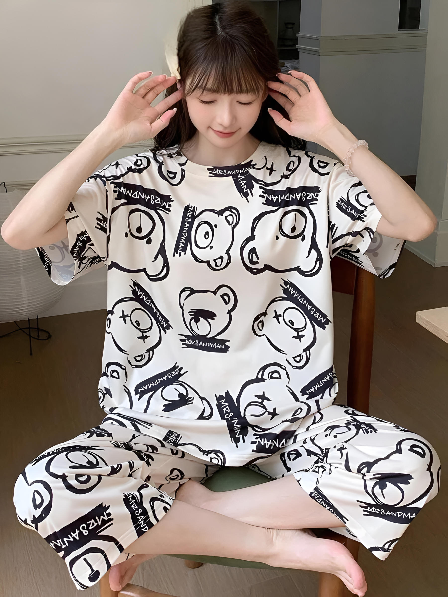 Cream-Black-Bear-Doodle-Pajama-Co-ord