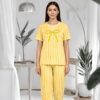 Yellow & White Vertical Striped Pajama Co-ord