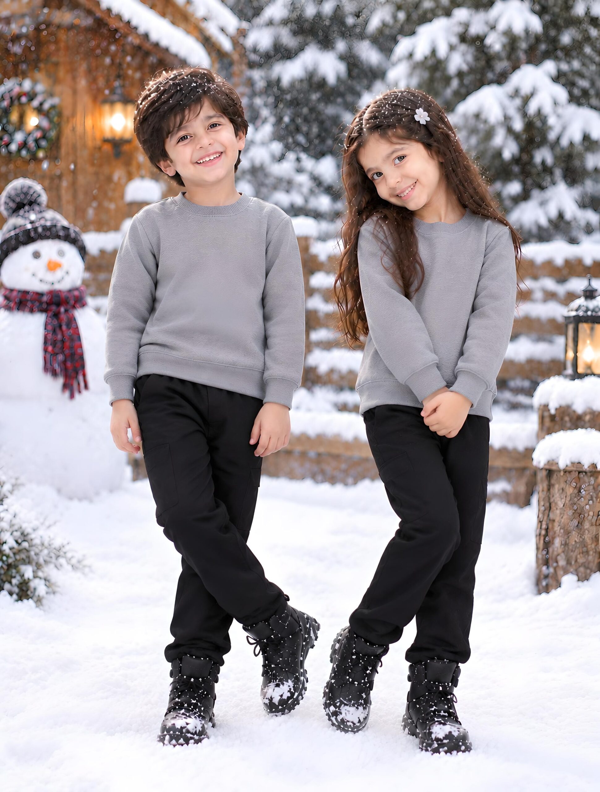 Light Grey Sweatshirt & Black Trouser